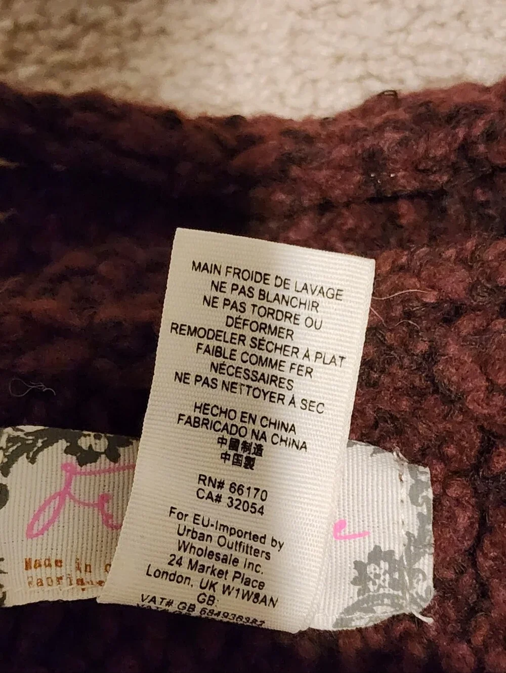Free People Oversized Chunky Knit Wool Scarf Wool Blend